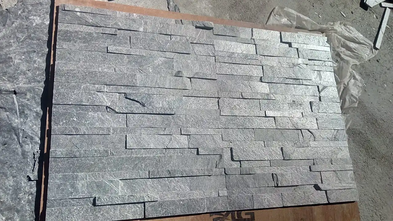 Silver Grey Quartzite Ledger Panels Slate Culture Stone Wall Cladding