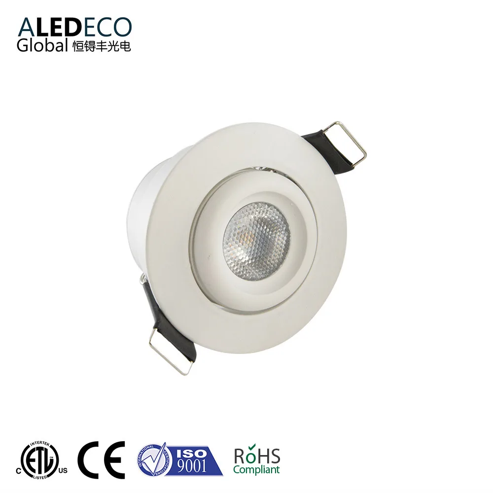 3W Dimmable Mini Recess Swivel LED Spotlight