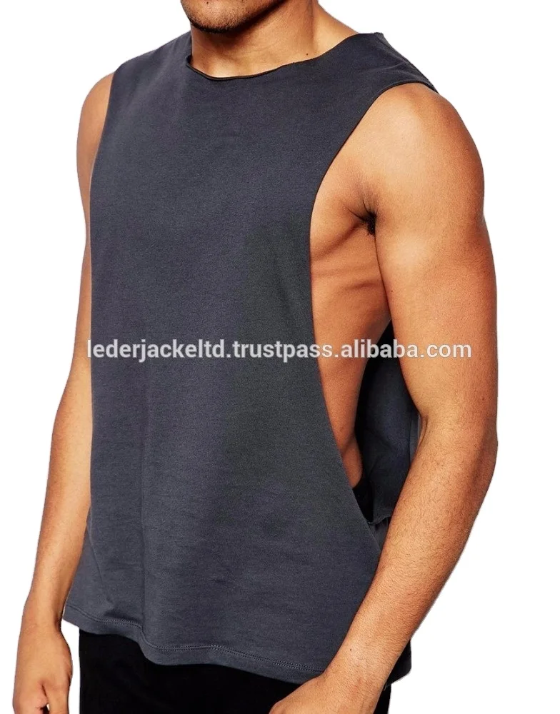 Hot Sale Bodybuilding Gym Singlet Deep Cut Tank Top Plain Cotton Muscle Tanktop Buy Workout 7906