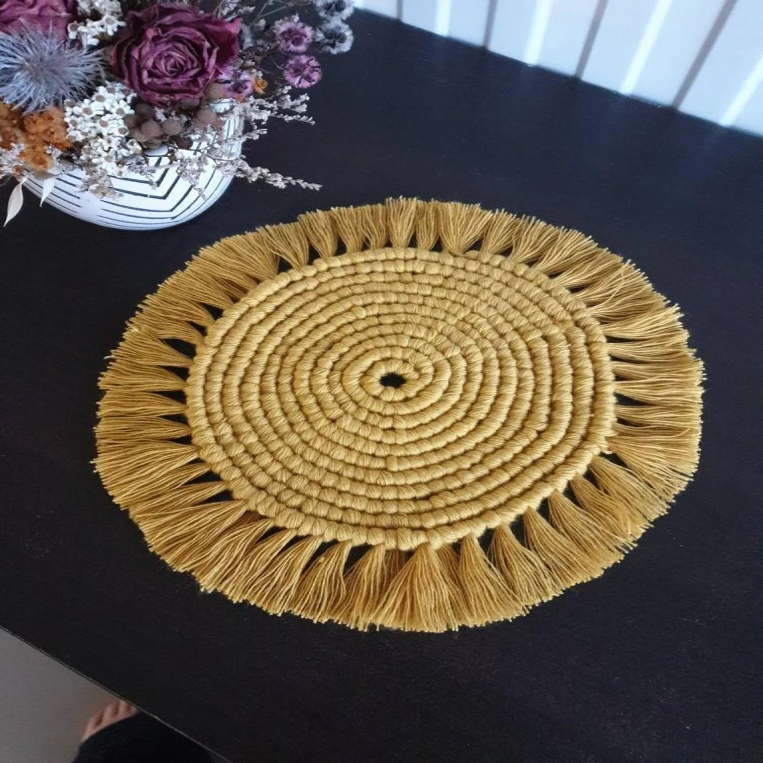 Macrame Placemat Macrame Large Coasters Macrame Plate Charger From