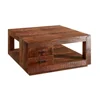 CENTER TABLE WITH 2 DRAWERS Acacia Solid Wood Industrial RUSTIC FURNITURE