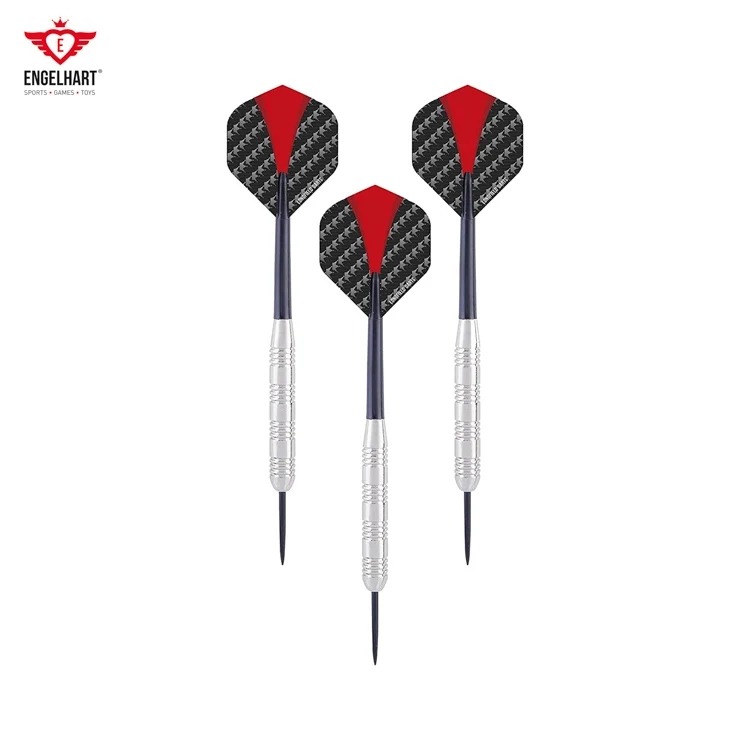 Longfield Darts Steel Tip Darts Set Assorted Weights Nickel Silver Color Barrel Semi