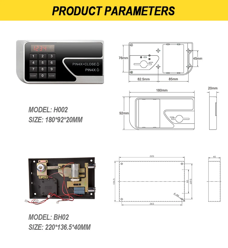 Customized Digital Hotel Safe Lock Programmable Combination Code Lock