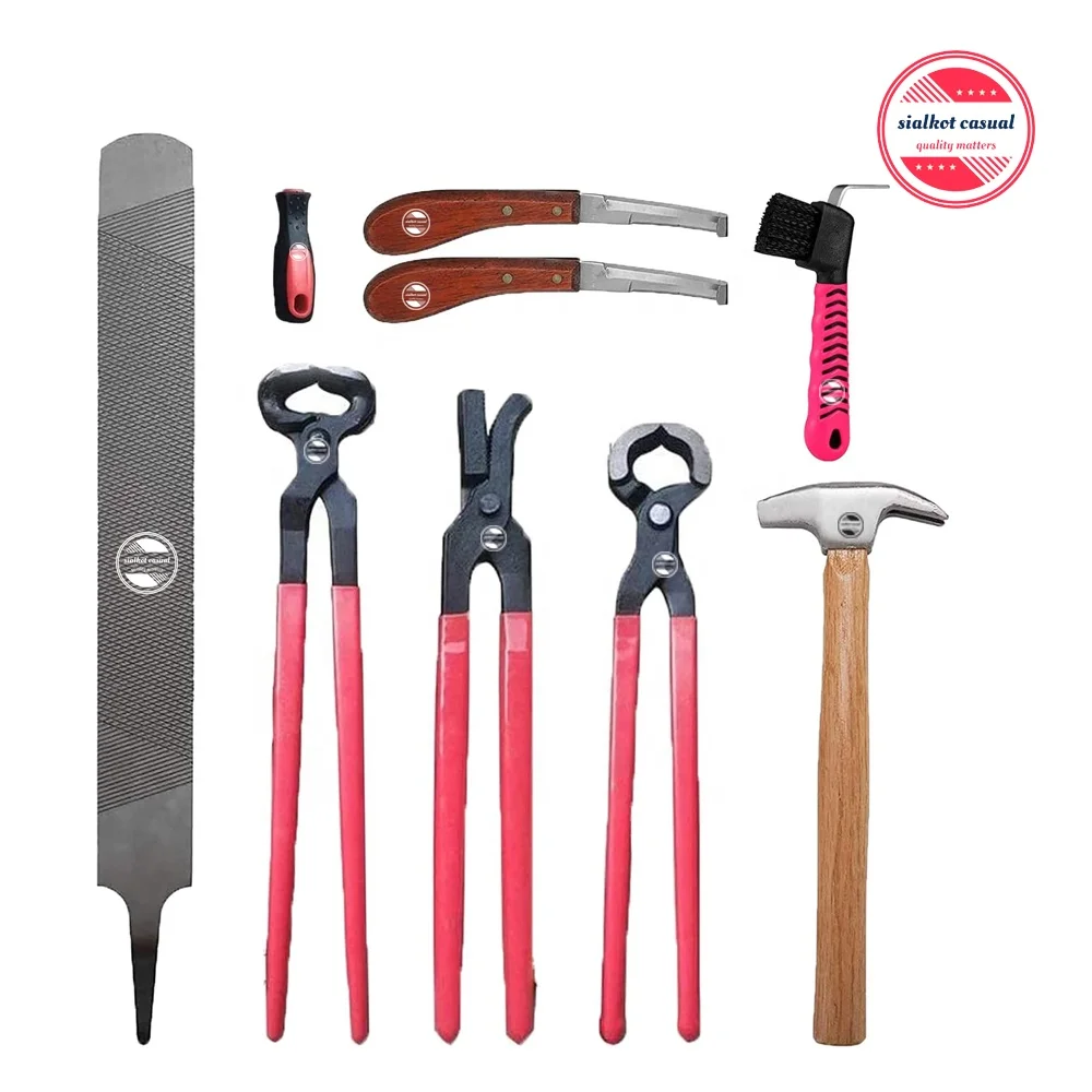 8pcs/set Horse Farrier Hoof Trimmer Tool Kit,16 Inch Horseshoe Pliers Nipper,Rasp Hoof Cutter