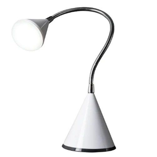 Natural Daylight LED FlexNeck Cone Desk Lamp White By OttLite With USB And 3 Brightness Setting