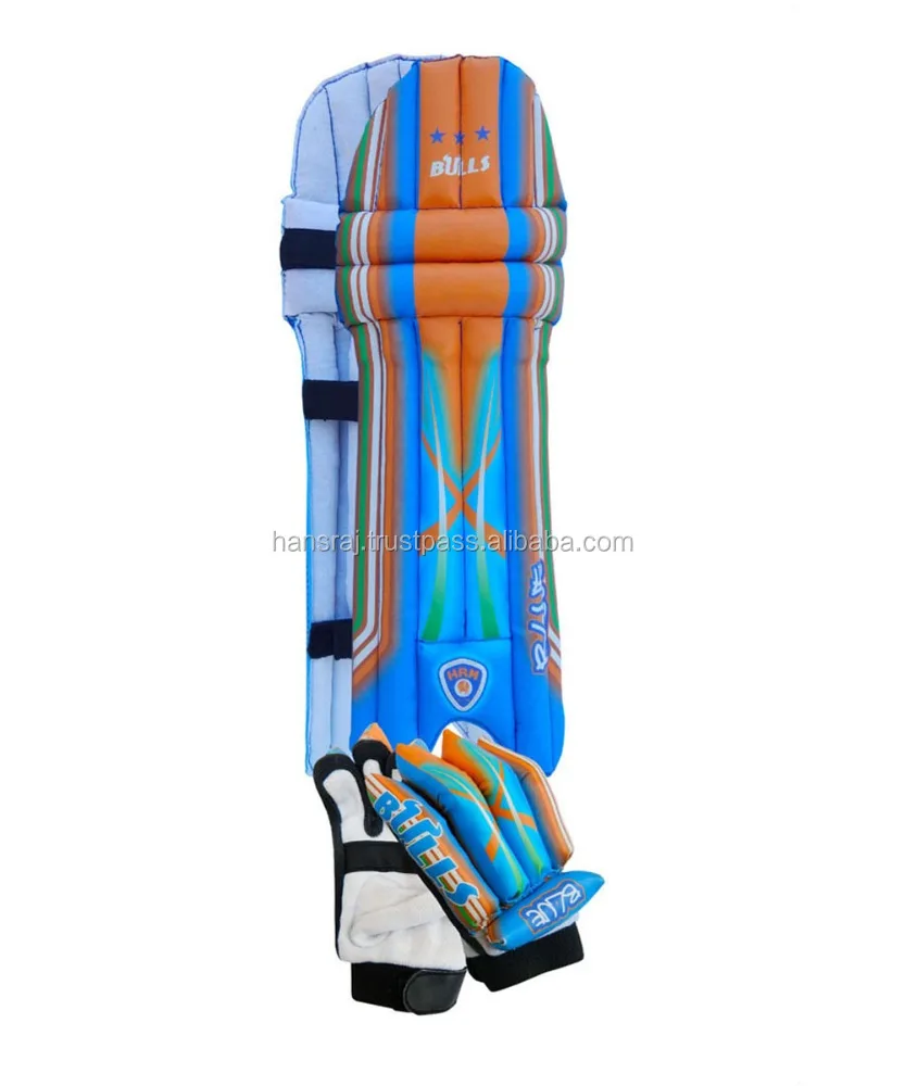 Quality Assured White Cricket Batting Pad And Gloves Set With