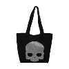 Web Handle With Hot Fix Rhinest One Skull Design 12 Oz Dyed Canvas Designer Tote Bag