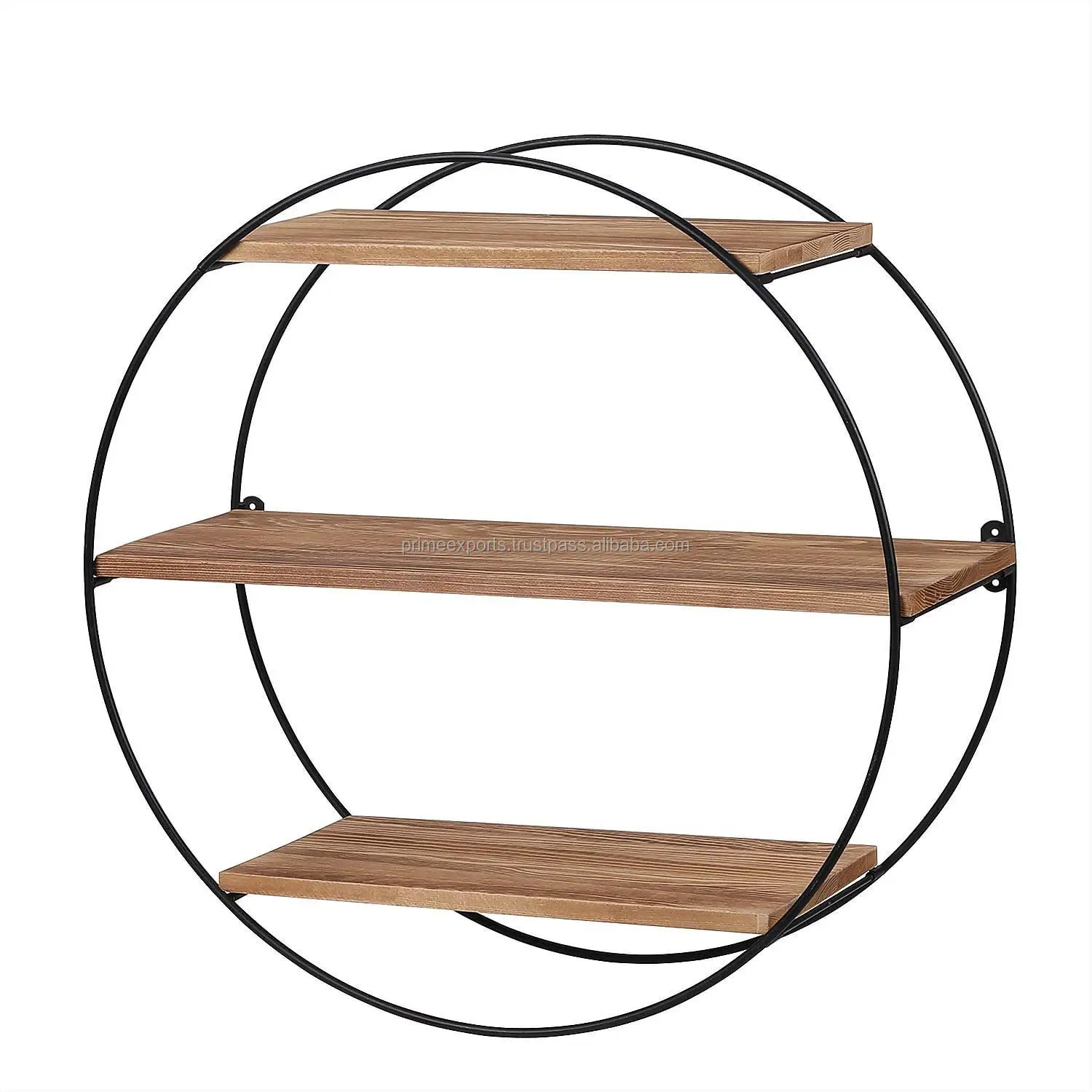 Round Black Metal Wall Hanging Shelf Scandinavian And European Style
