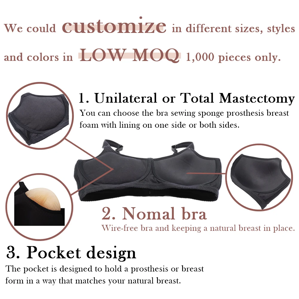 Post Surgery Wirefree Bra With Pocket Dl018 High Quality Charm Surgical Several Color Choice