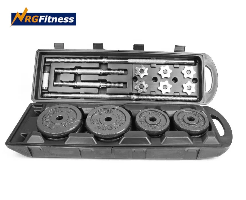 
Custom Adjustable 50 kg Cast Iron Barbell Set with Case Multi-function Dumbbell Barbell Free Weights Home Workout Weightlifting 