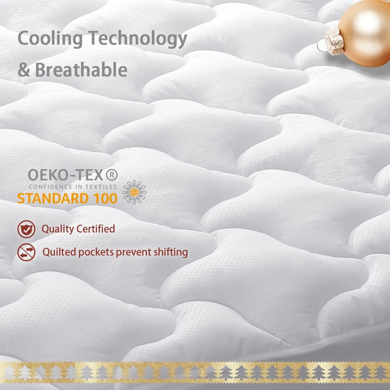 Cooling Mattress Pad Queen Size,Extra Thick Mattress Topper,Pillow Top