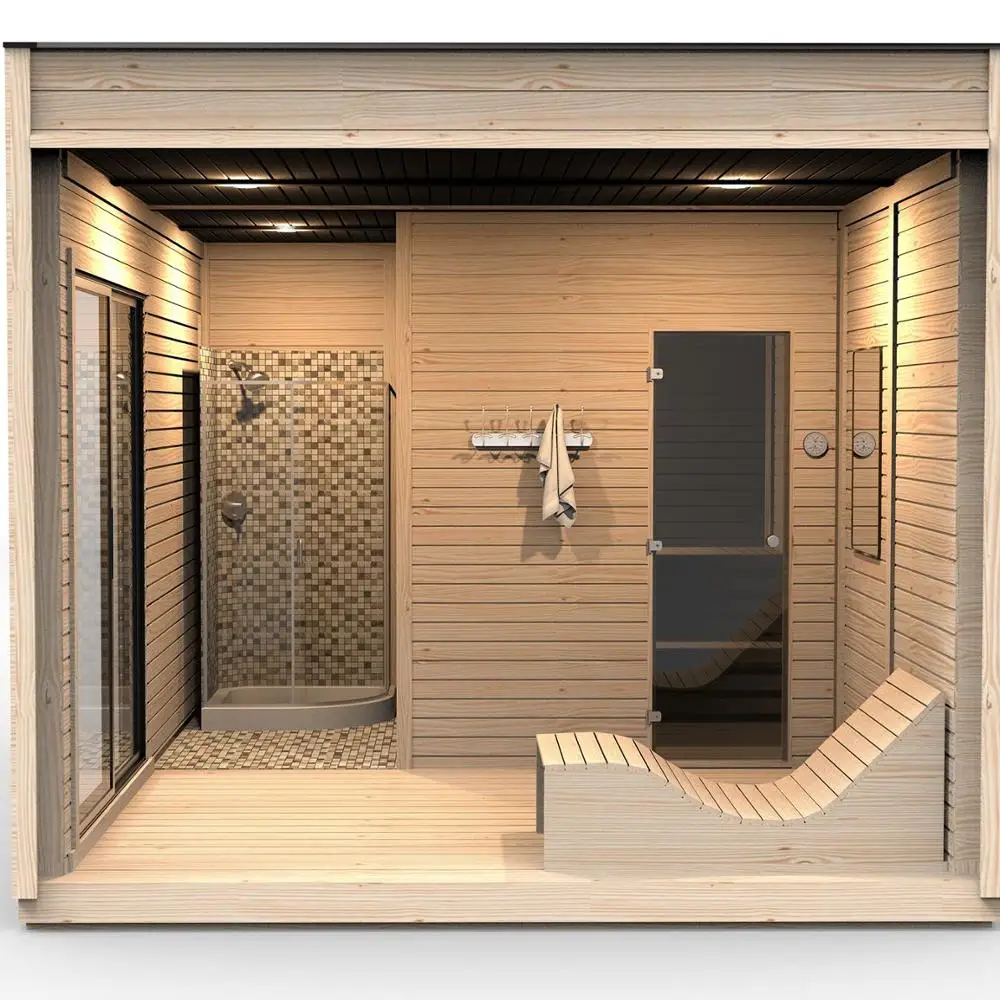 
2020 Design Prefab Wooden Sauna House 2 m x 3 m 