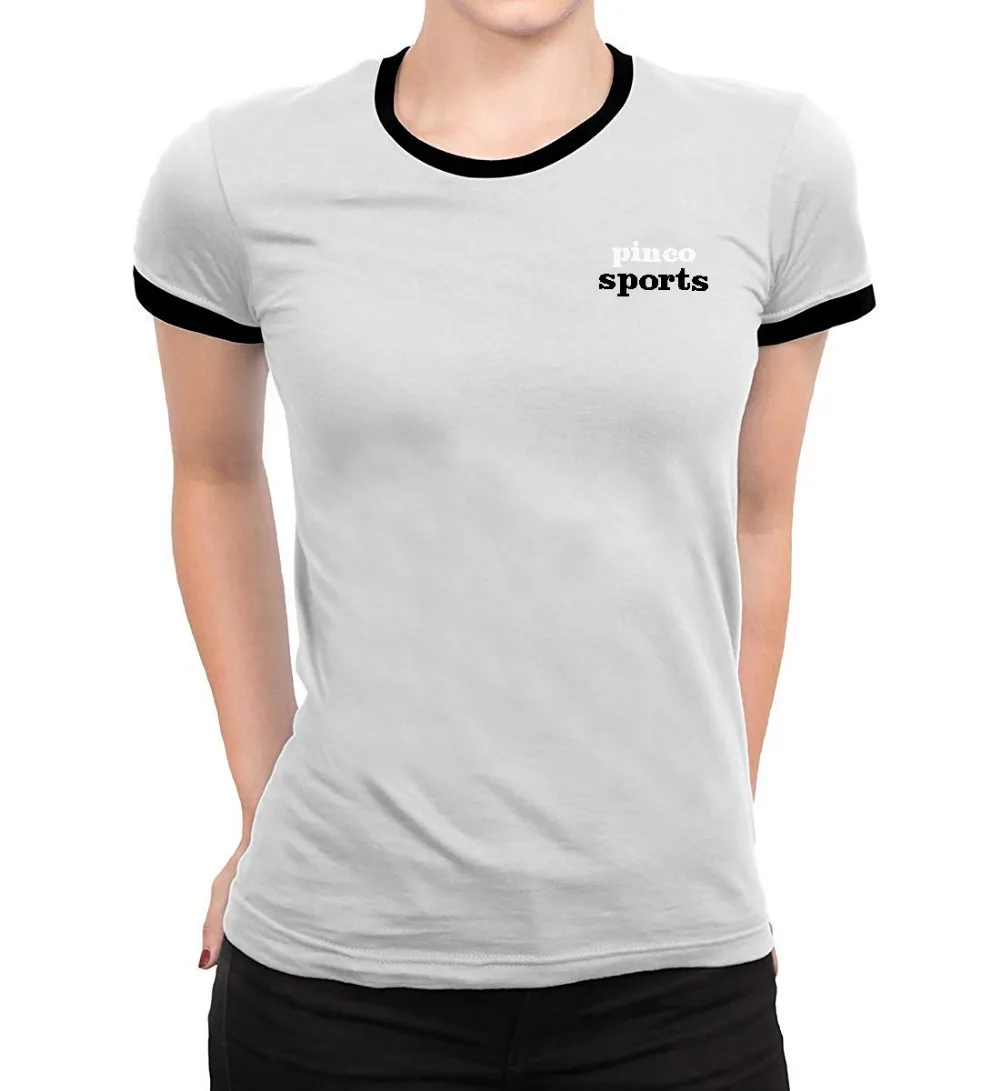 Short Sleeve Women Ringer Tshirt Scoop Neck Ringer Tee 100 Cotton