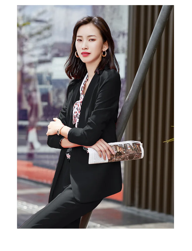 韩版时尚商务女裤绿色大学生面试正装办公套装