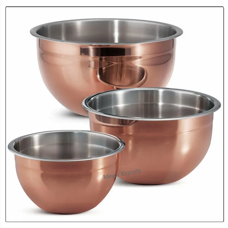 copper mixing bowls with lids