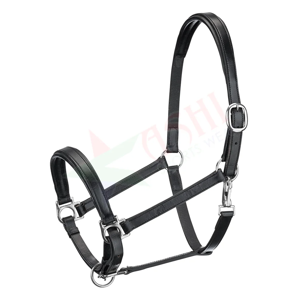 Wholesale Adjustable Leather Horse Halter Padded Leather Horse Halter