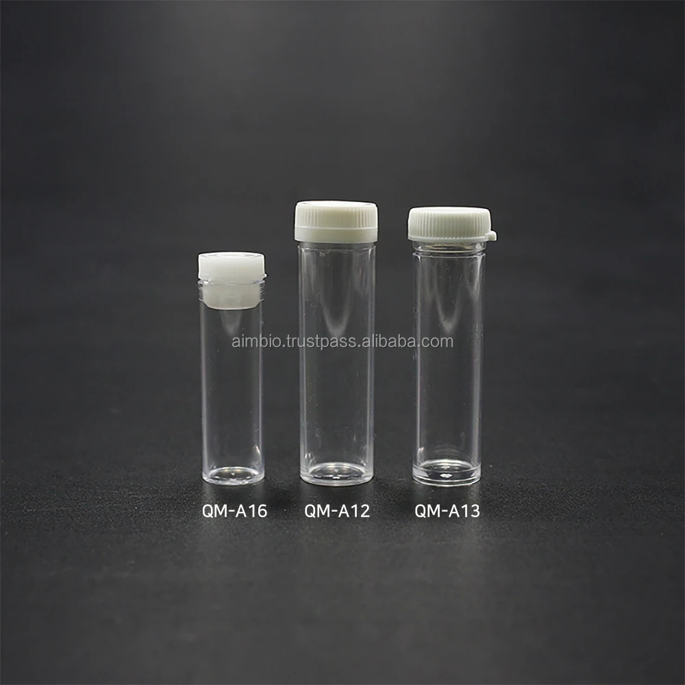 Medical Laboratory Flat Bottom Transparent Plastic Test Tube With Cap