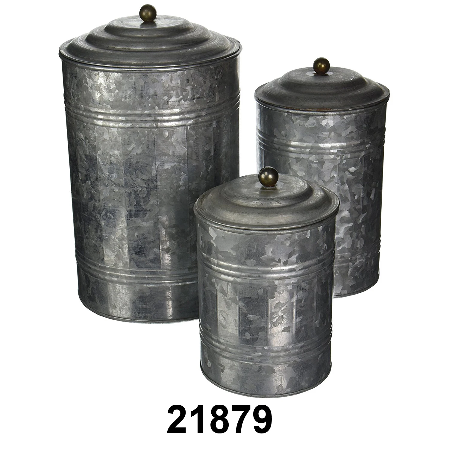 Galvanized Steel Kitchen Canister Set Of 4 Coffee Flour Sugar Tea Metal Kitchen Storage Boxes
