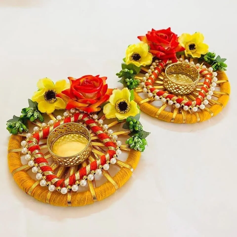 Decorative Handmade Beads Votive Candle Holder Tea Light Holder Candle Stand