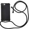 Solid color rubber tpu crossbody neck strap phone case for iPhone 7/8 plus