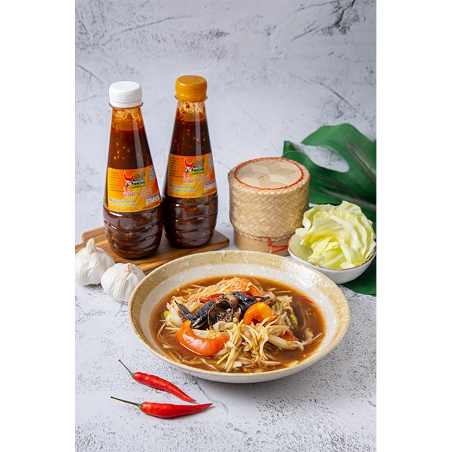 Thai Green Papaya Salad Fermented Fish Sauce Spicy Sauce Som Tam Sause Som Tam Poo Pla Ra Thai
