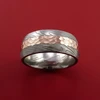 CUSTOM HAND FORGED DAMASCUS STEEL FORGED COPPER INLAY RING