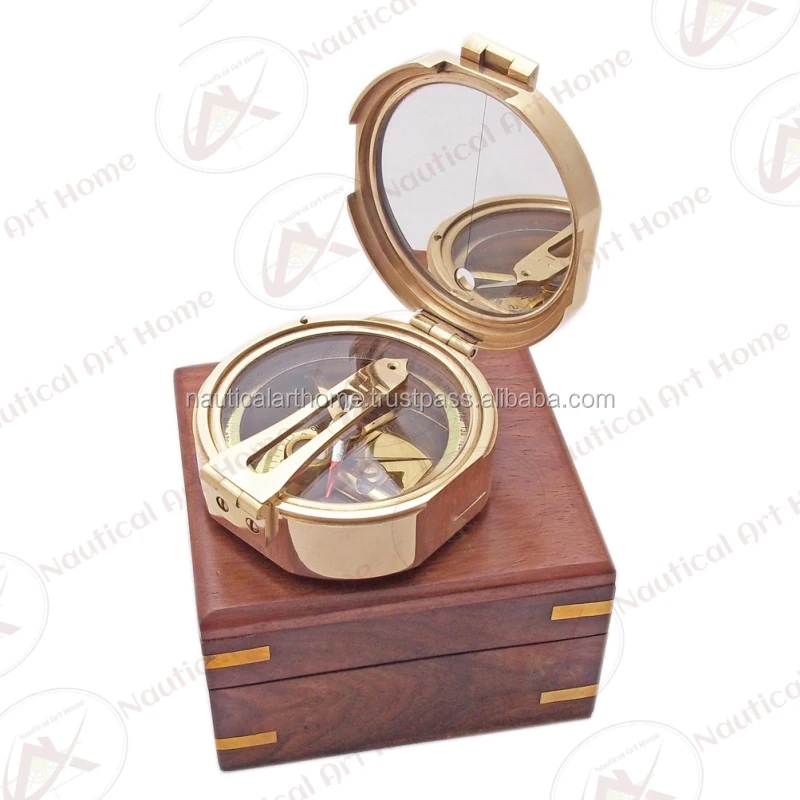 Antique Maritime Brass Geological-Brunton Compass with Beautiful Designer Box 