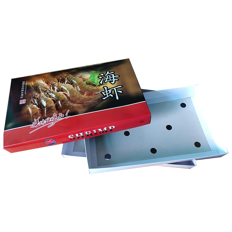 High Quality Cheap Seafood Shrimp Food Boxes Flat Coated Wax Frozen