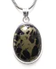 925 sterling silver pendant oval shape copper hematite gemstone pendant