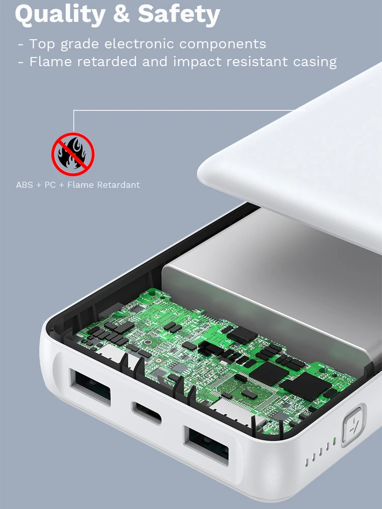 Large Capacity Type C 20W Fast Charge Power Bank 24000 mAh With Dual USB Ports 24000mAh High Capacity Fast Charge Power Bank Dual 20W USB Output 20W PD USB Type-C fast charge 18W PD fast recharge