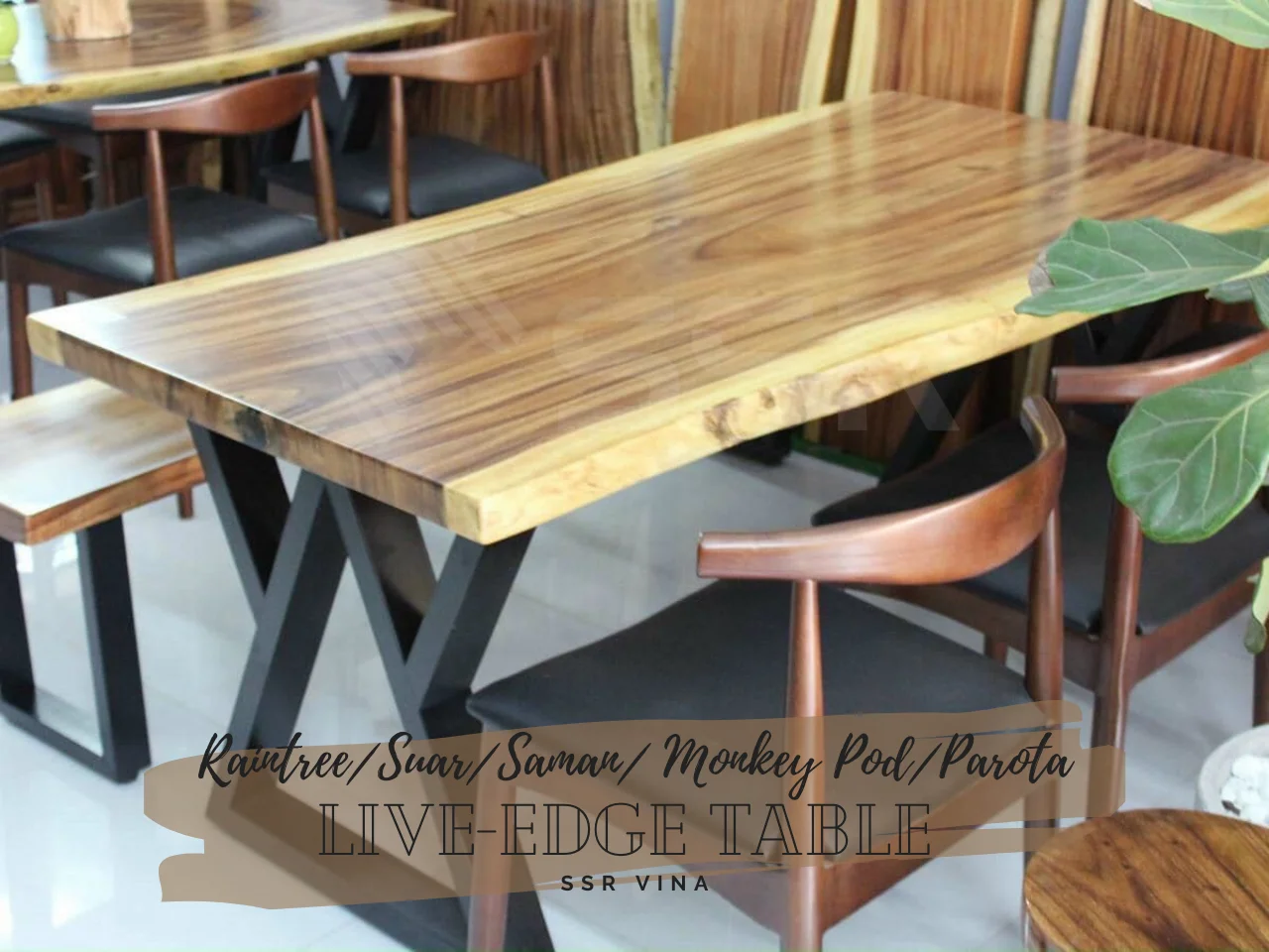 Dining Table Sets Solid Wood Slab Live Edge Table Customized ...