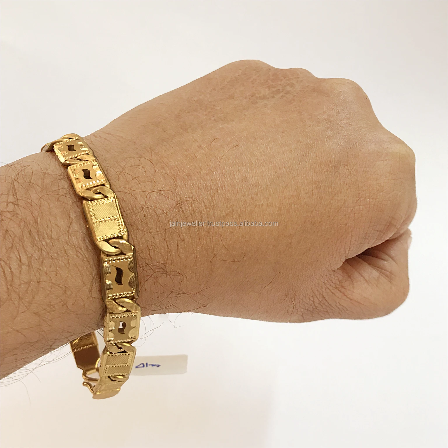 Fine Jewelry 18 Kt Hallmark Real Solid Yellow Genuine Gold Men's Wrist