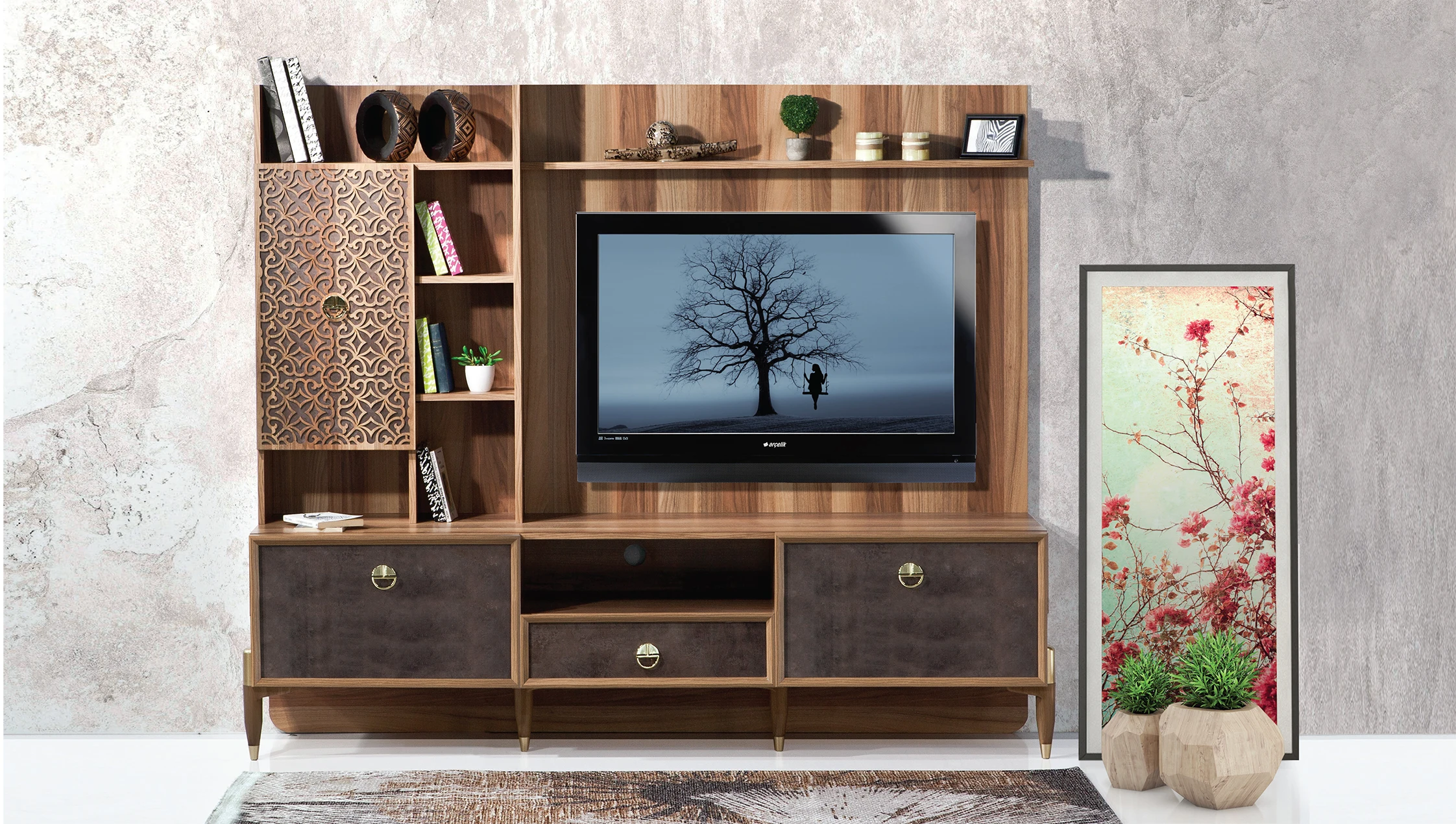 Leon Modern Tv Unit For Living Room Made In Turkey Oem Factory Made - Buy Tv  Cabinets,Economic Tv Unit,Tv Panel Product on 