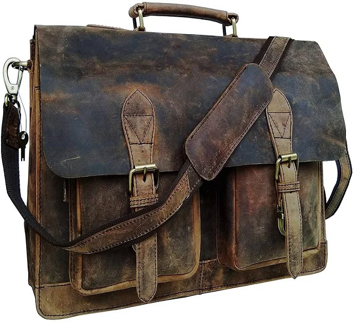 15//16//18 Men/'s Genuine Leather Vintage Laptop Messenger Briefcase Bag Satchel