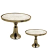Dark Brown Color Aluminum Glass Luxury Cake Stands