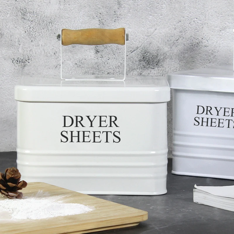 Laundry Room Organization Storage Wooden Handle Modern Farmhouse Metal