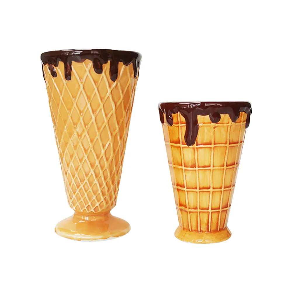 13oz,Colored Decorative Ceramic Ice Cream Cone Shape Ice Cream Container Cup Buy Ice Cream