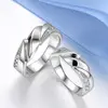 Fine Jewelry 14 Kt Hallmark Real Solid White Gold Cubic Zirconia Stone Promise His & Her Wedding Couple Bands 2 Pc Rings