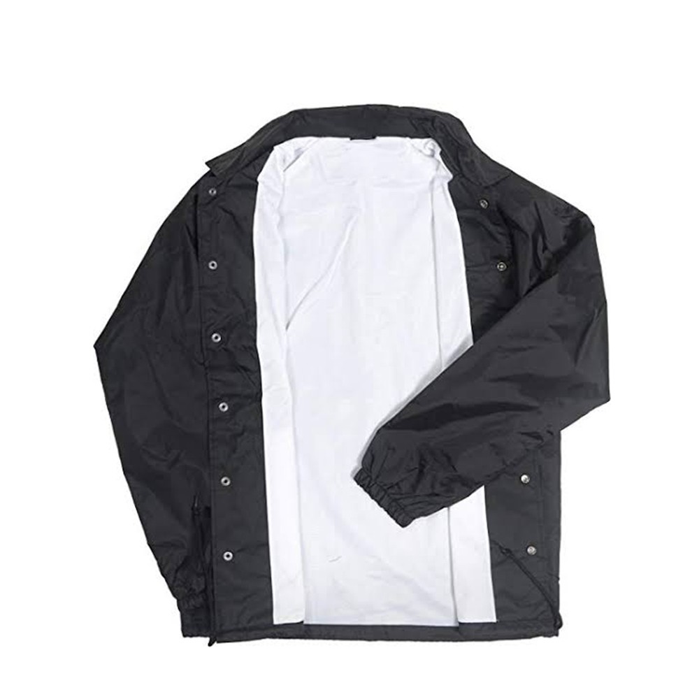 Men's Coaches Jacket Blank Custom Logo Plus Size Men's Coaches Jacket Plain Black Windbreaker