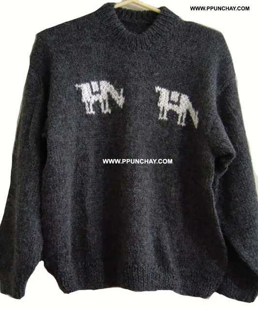 Alpaca Sweater Ppunchay Peru Handmade s Andean Ethnic Soft Zilver grijs alpaca trui heren Peruaanse Trui Koop