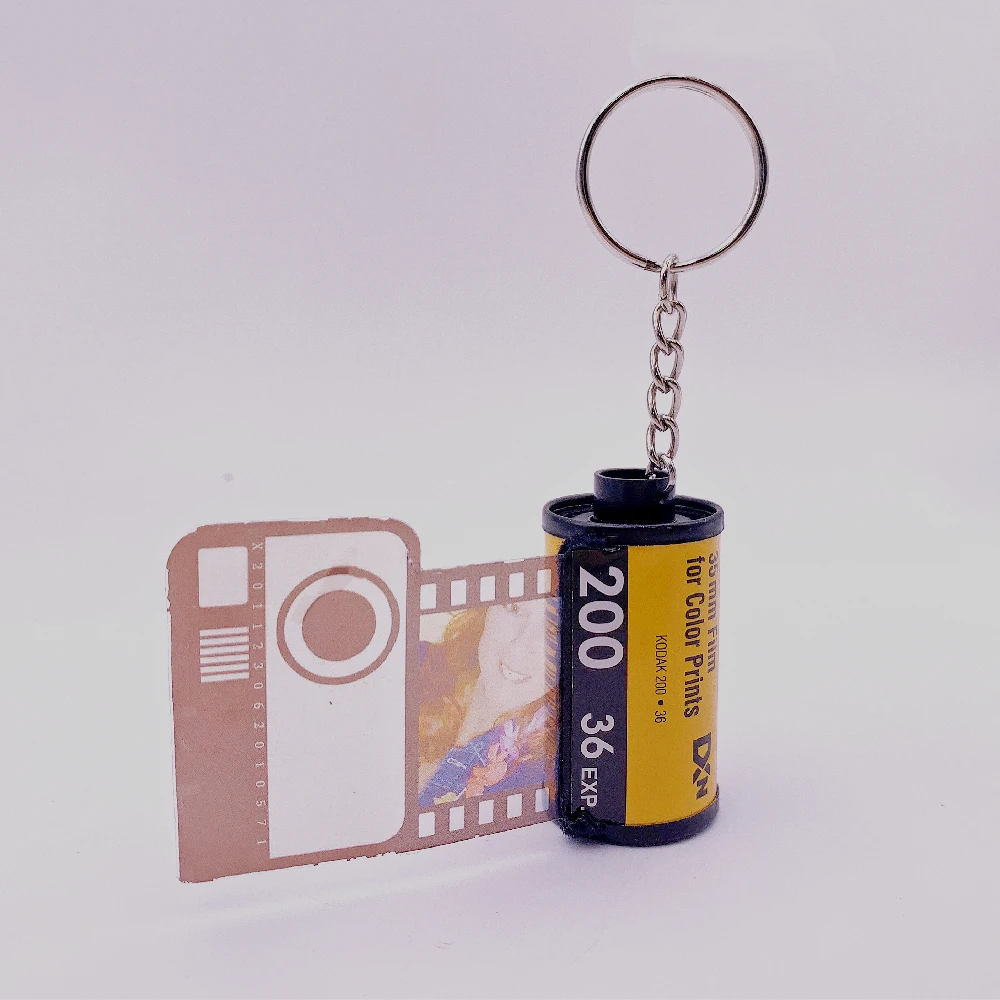 Personalized Keychains With Picture Colorful Custom Camera Film Roll Ring For Birthday