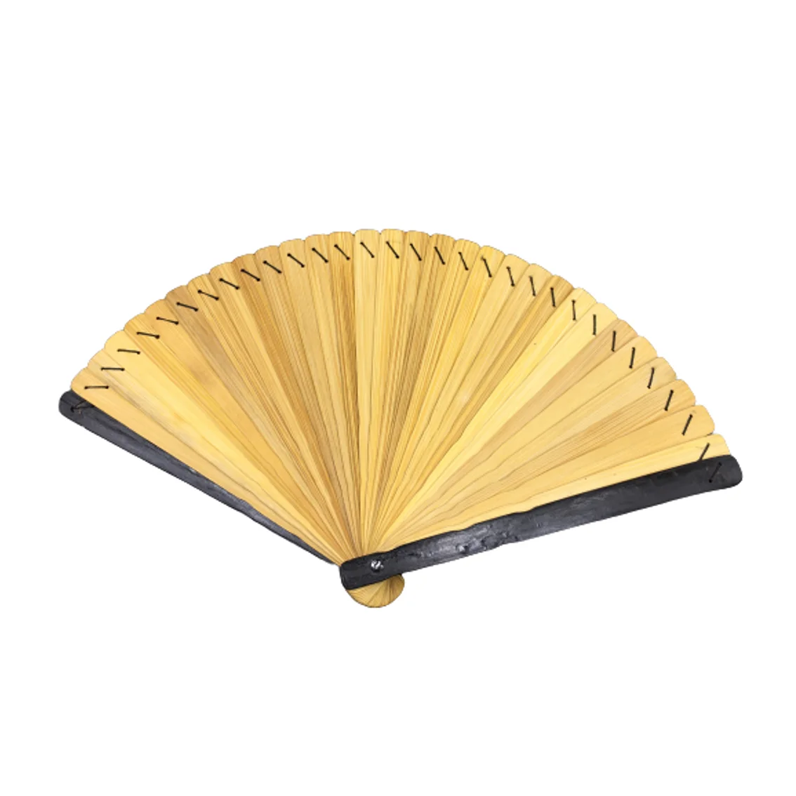Hand Held Fan With Outer Bamboo Case From Bamboo For Decoration Or