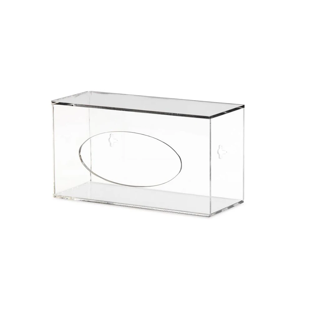 Wall Mount Acrylic Clear Disposable Glove Box Dispenser Holder With Lid