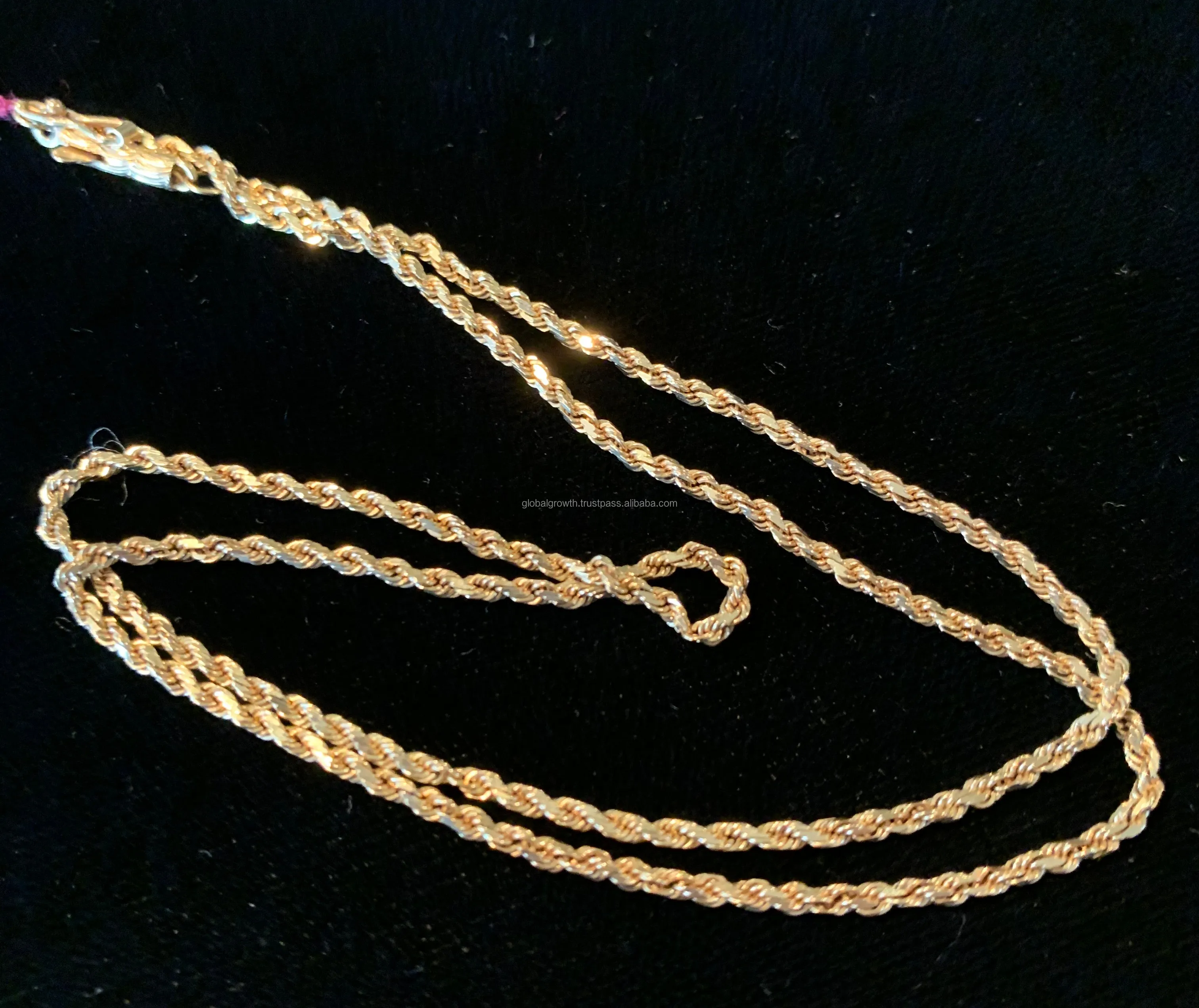 Solide 14 K Gelb Gold 1 mm Kabel Kette Halskette – mit Secure Hummer Lock Verschluss