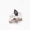 Magnificent Indian Design Sterling Silver 925 Marquise Shape Amethyst Stone with Prong Setting Women Ring