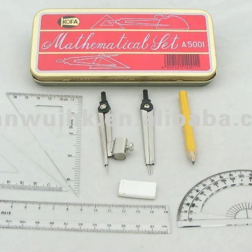 
A5001-8 Kofa Brand 8pcs Mathematical Set in Red Tin Box 