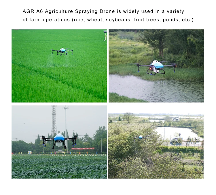 AGR China Professional Compact Size 6L automatic flight Agriculture Spraying UAV Drone