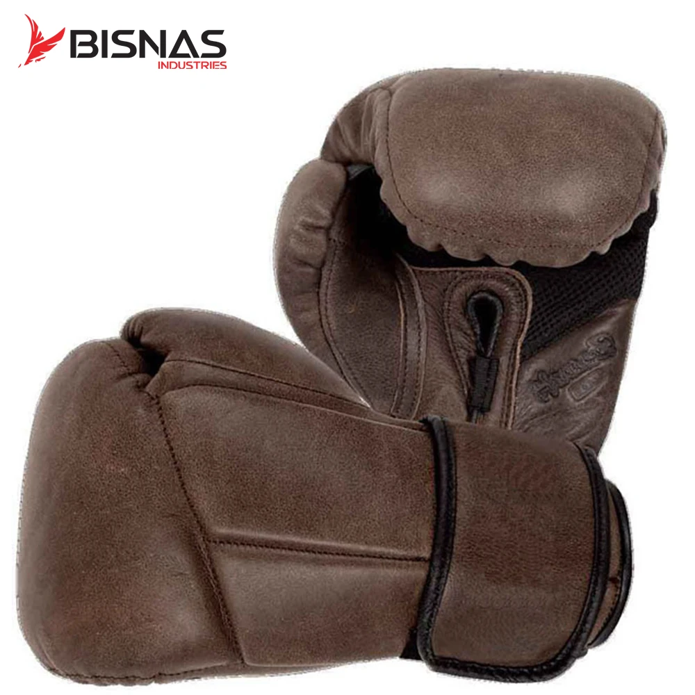 Leather Finish Professional Boxing Gloves Custom Real Leather Pro