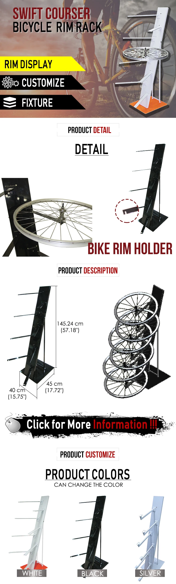STURDY FREE STANDING MULTI-FUNCTIONAL BICYCLE DISPLAY