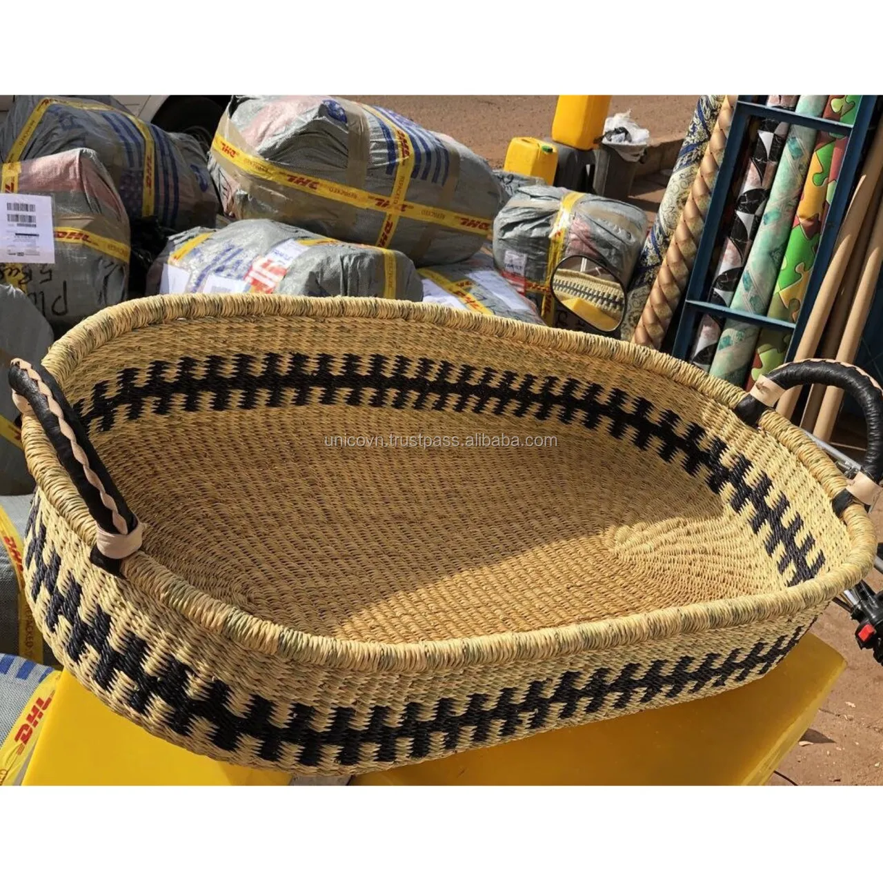 African Style Baby Moses Basket Natural Changing Mose Basket